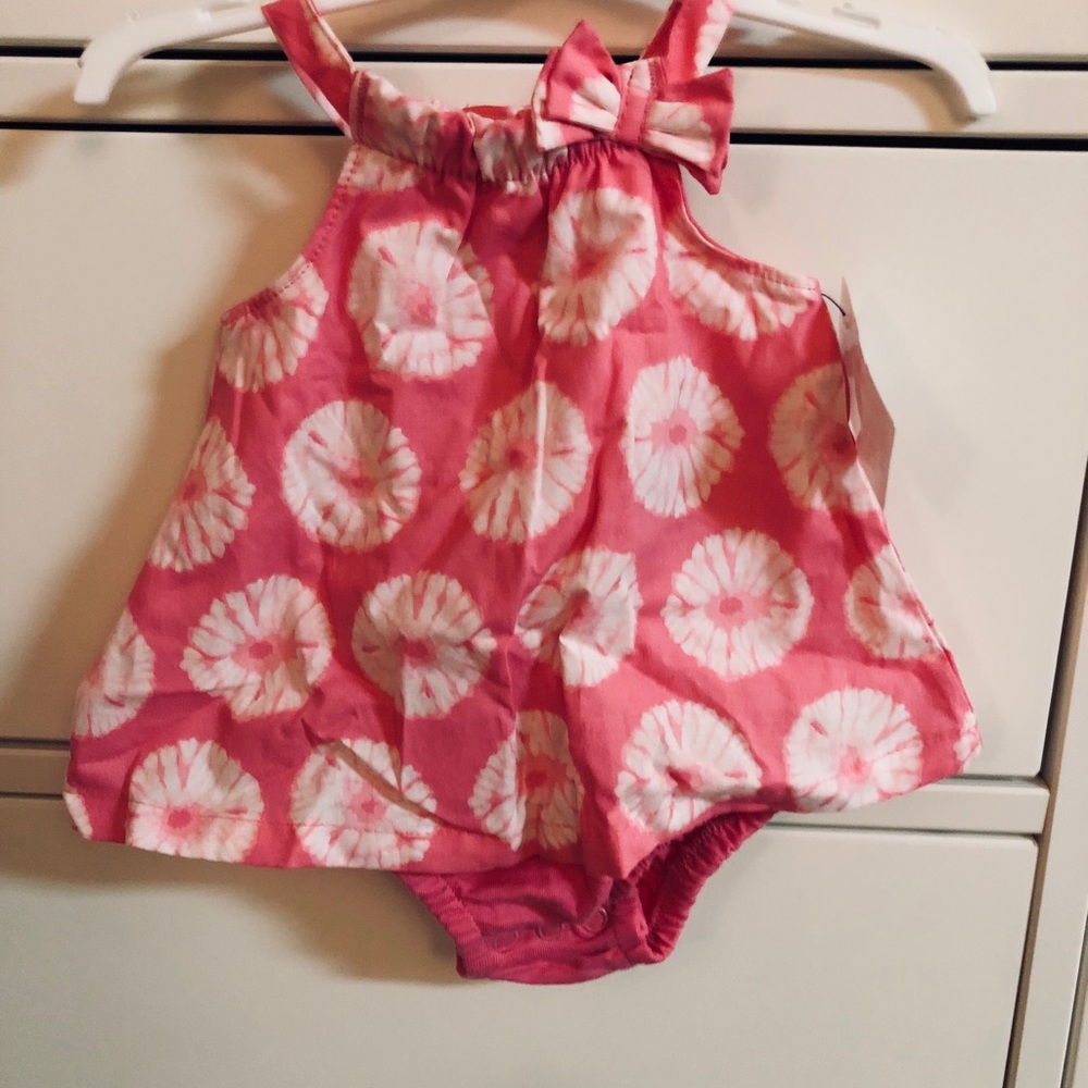 Pink tie die onesie dress